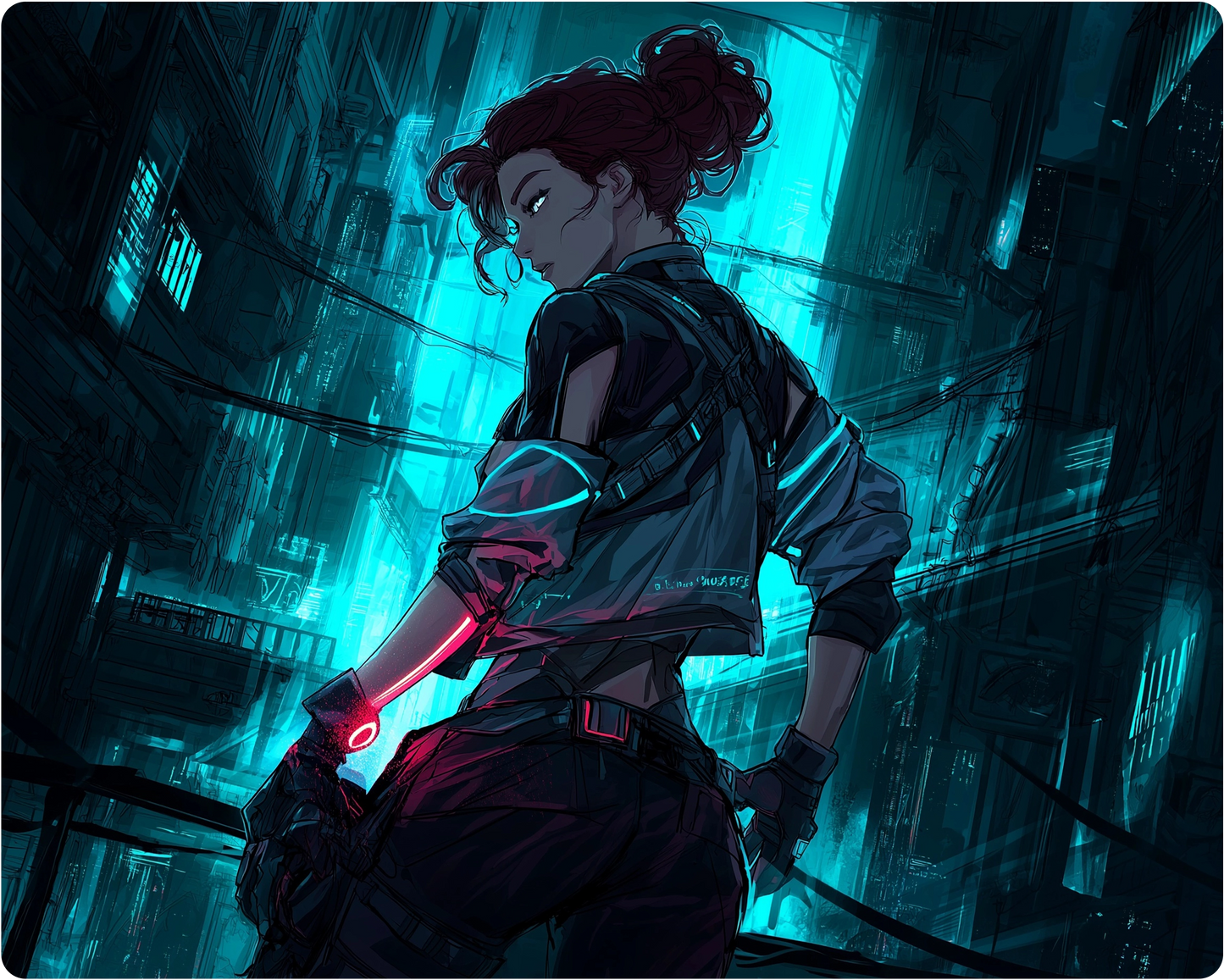 Blue Circuit - Glass Mousepad 50cm x 40cm