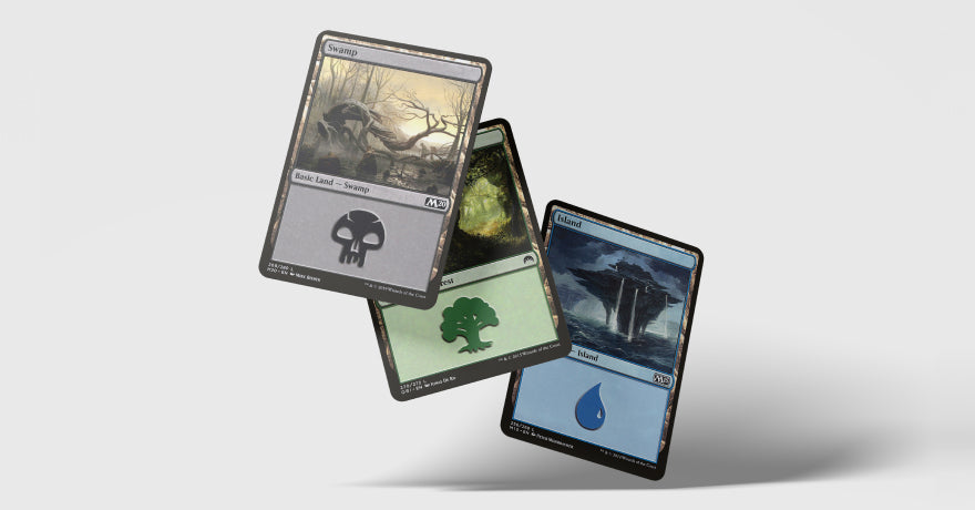 mtg cards on white background