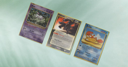 Mew, Umbreon, Krabby Pokemon cards