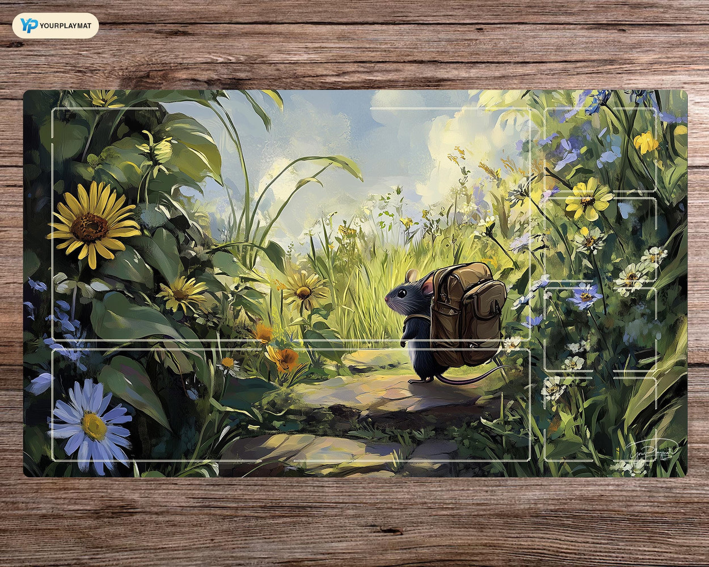 Bloomburrow Plains - 24"x14" - Playmat MTG - Board Game Mat for TCG, Premium Desk Mat