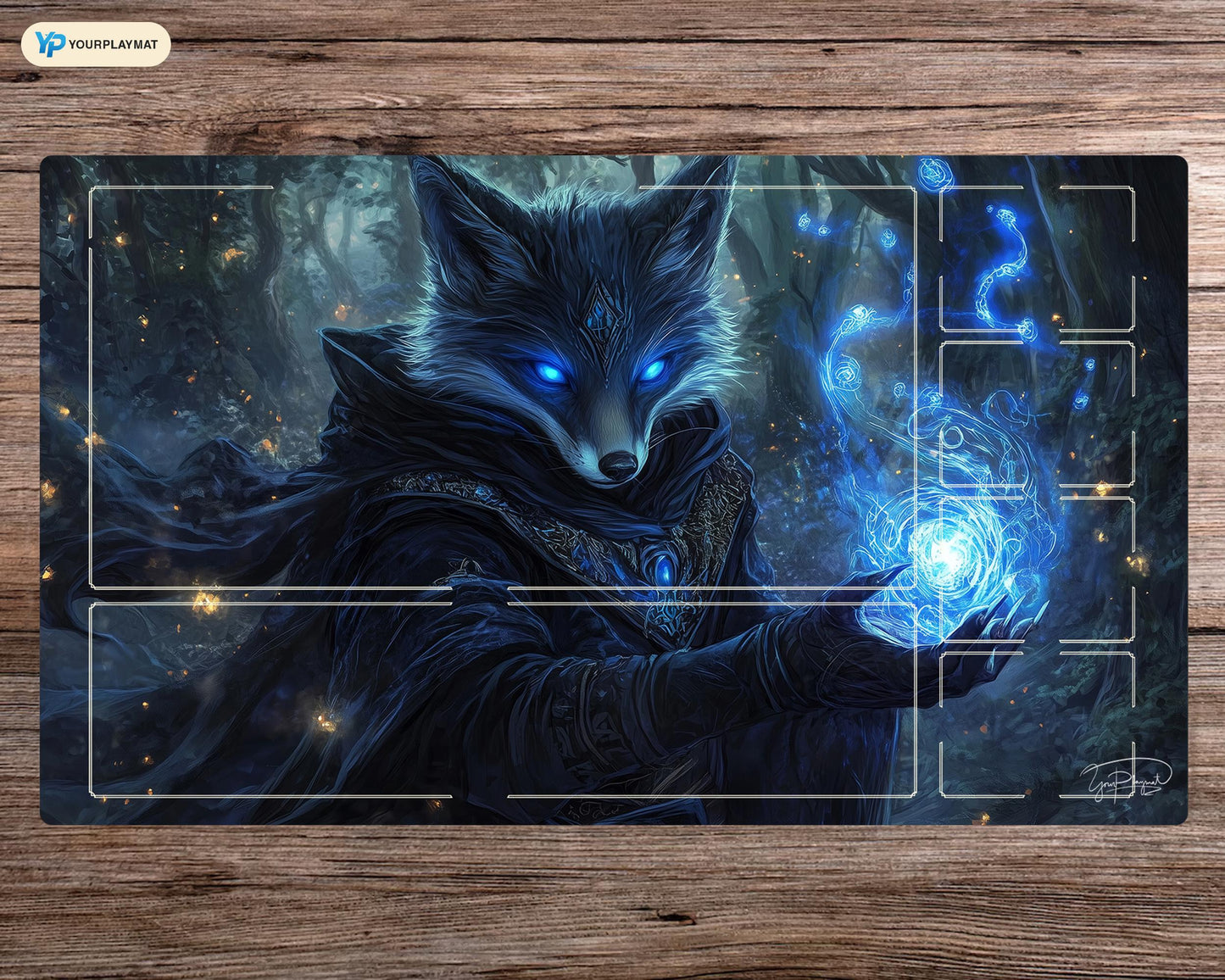 Sylvan Spellweaver MTG Playmat: Bloomburrow Creatures Play Mat, Zones, Cute Card Game Accessories, Personalized Magic Gift For Tcg Geek