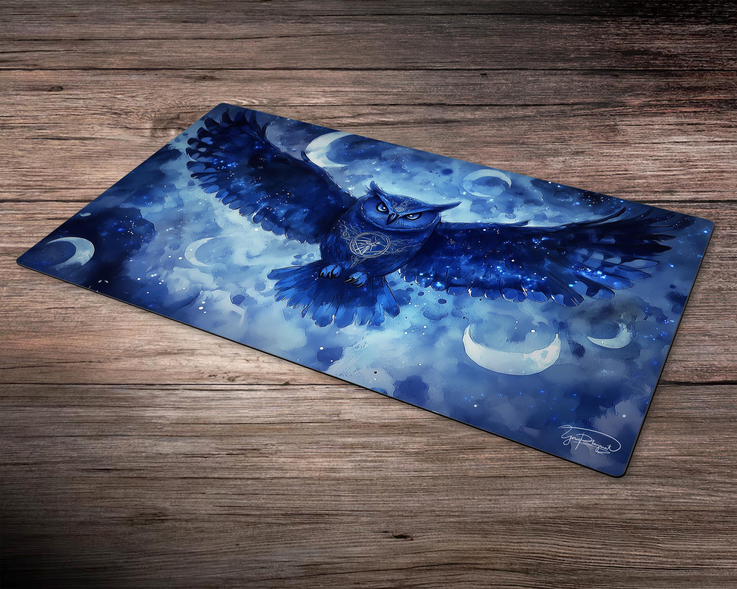 Owlshade Enchanter: Bloomburrow Tarot Card Style Play Mat With Zones, Personalized Table Game Accessories, Magic Gift For Tcg Geek