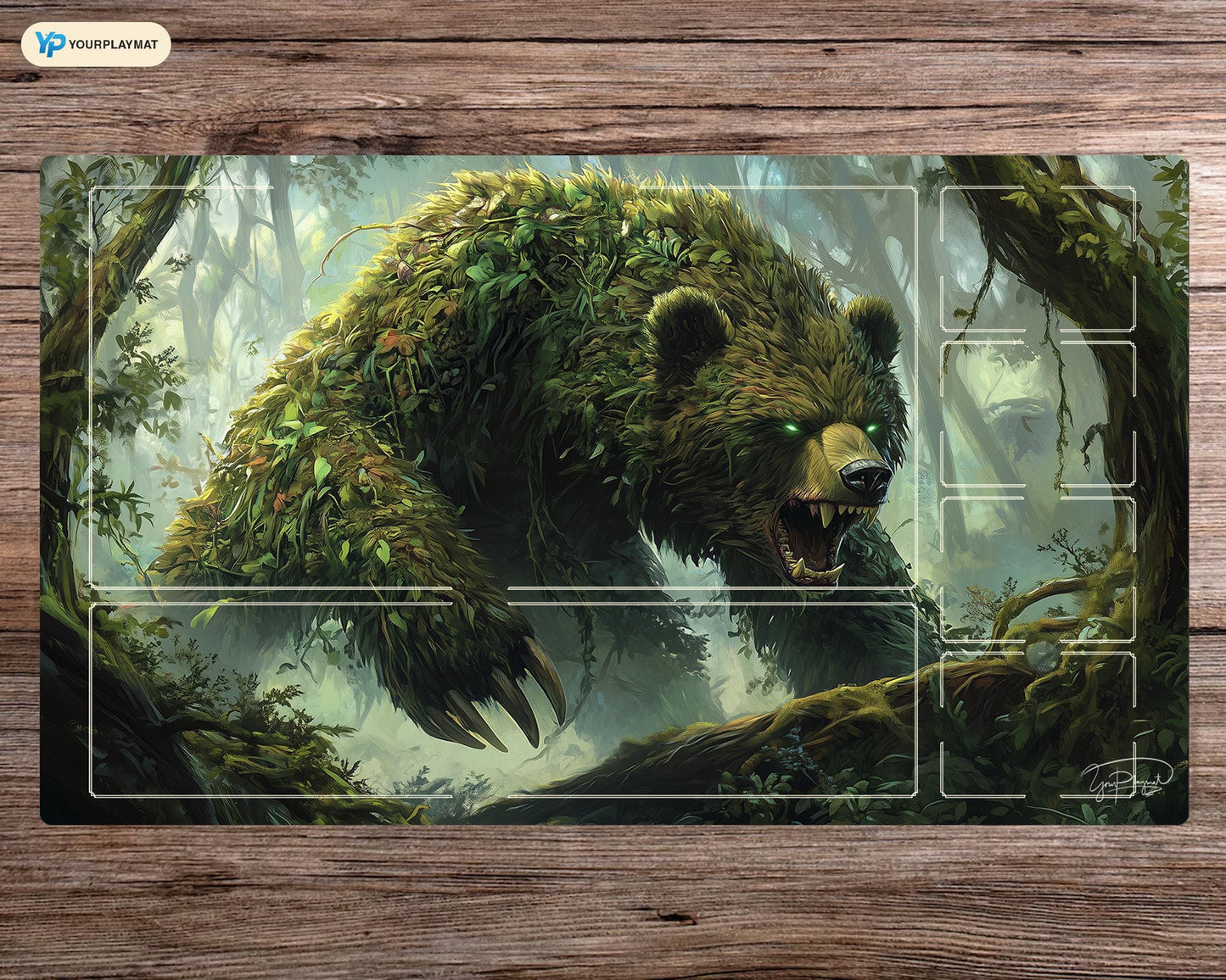 Verdant Guardian - Bloomburrow Beast MTG Playmat - 24"x14" TCG OCG Board Game Mat Gift - Premium Desk Mat for Card Game Players and Gaming