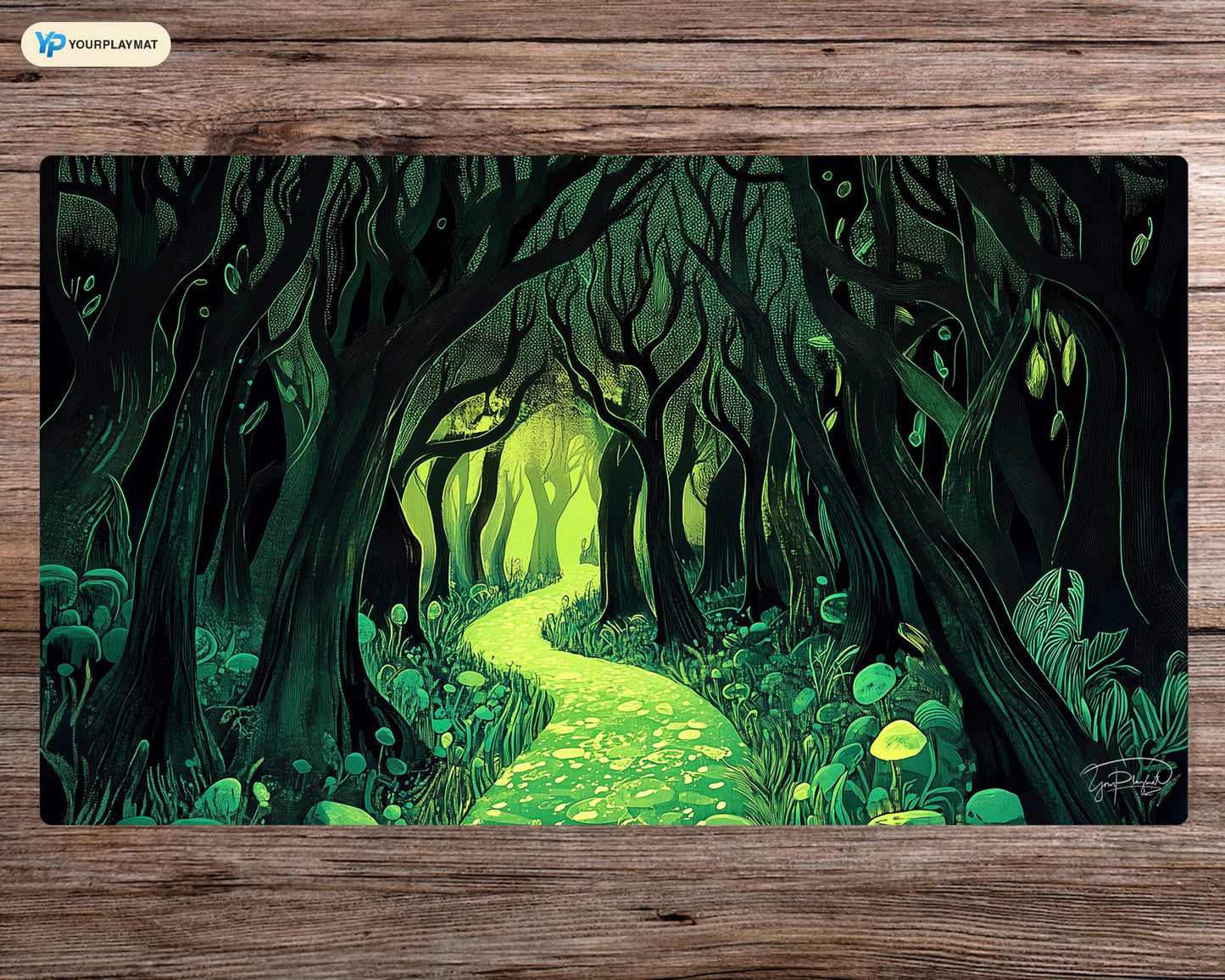 Forest of Eternal Light - Gaming Playmat for Table Top Gamers - Card Trading Mat - Card Mat - Dice Mat - Gamer Gift