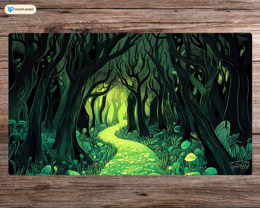 Forest of Eternal Light - Gaming Playmat for Table Top Gamers - Card Trading Mat - Card Mat - Dice Mat - Gamer Gift