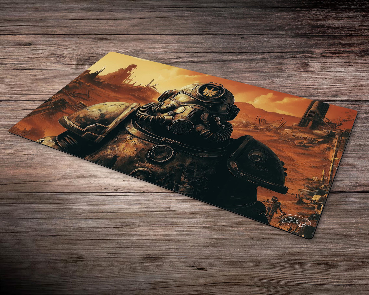 Fallout Sentinel - Main Screen - 24"x14" (600 x 350 mm) - Zoned Playmat MTG with stitched edges