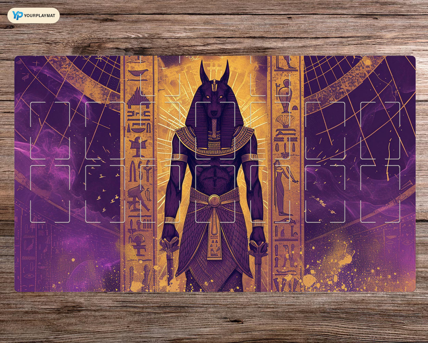 Anubis Ascendant Yu-Gi-Oh! Playmat - 24"x14" TCG OCG Board Game Mat Gift - Premium Desk Mat for Card Game Players and Gaming
