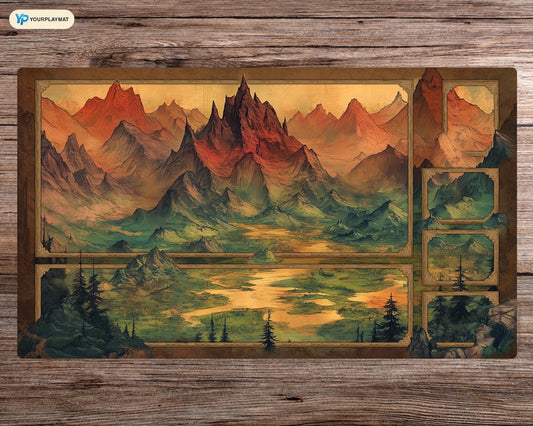 Zoned Mountain - 24"x14" - Zoned Playmat MTG - Board Game Mat for TCG - Premium Desk Mat for Card Game Players and Gaming