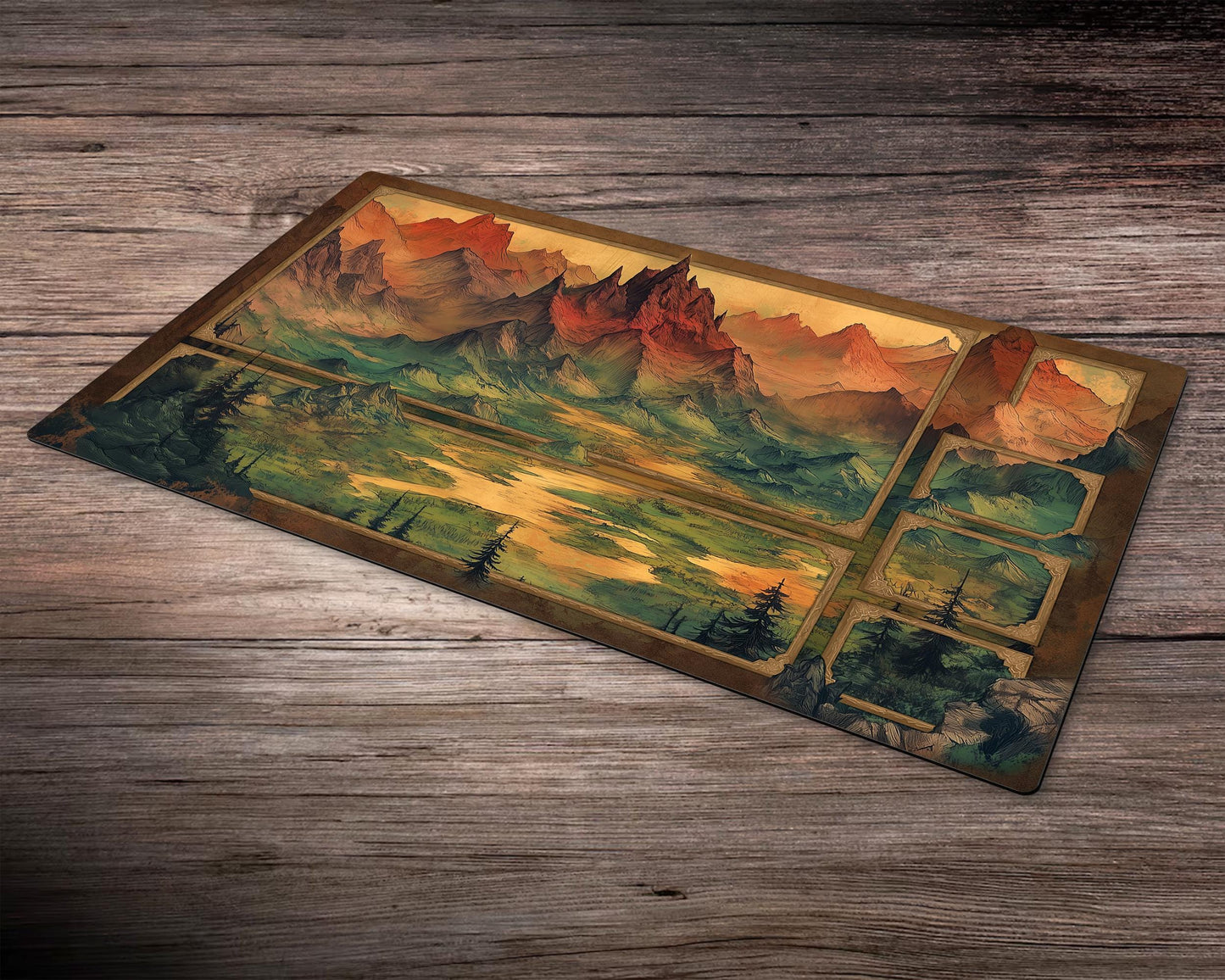 Zoned Mountain - 24"x14" - Zoned Playmat MTG - Board Game Mat for TCG - Premium Desk Mat for Card Game Players and Gaming