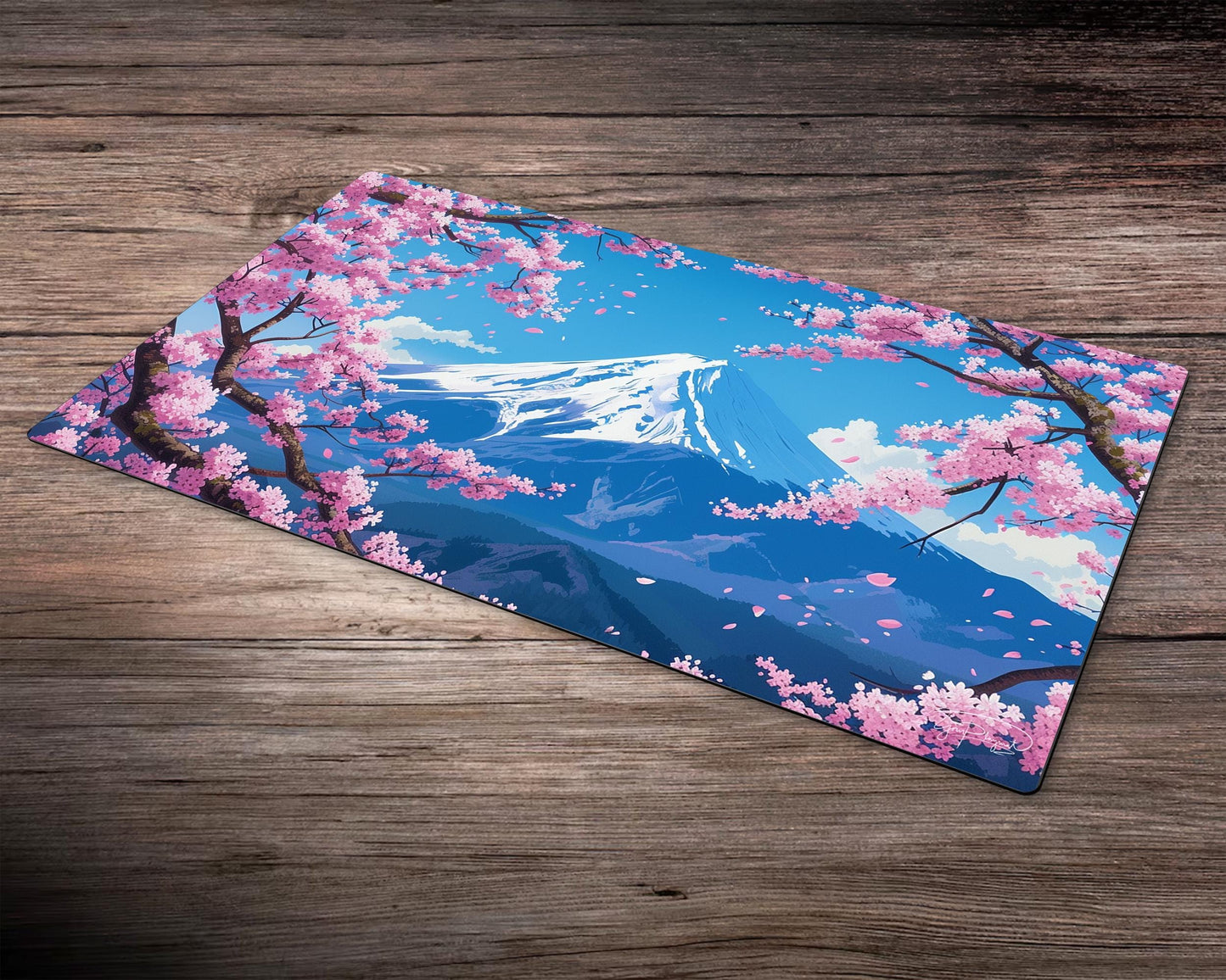 Sakura Cherry Blossom Fantasy Yu-Gi-Oh! Playmat - 24"x14" TCG OCG Board Game Mat Gift - Premium Desk Mat for Card Game Players and Gaming