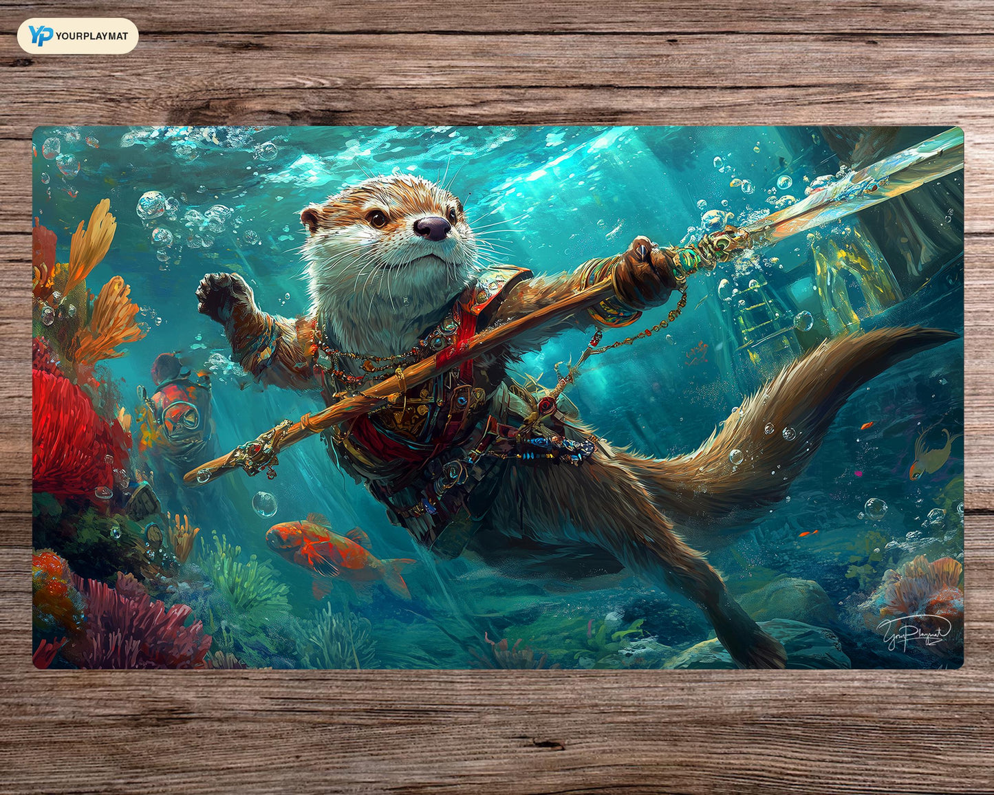 Bria, Riptide Rogue - Bloomburrow - 24"x14" - Playmat MTG - Board Game Mat for TCG