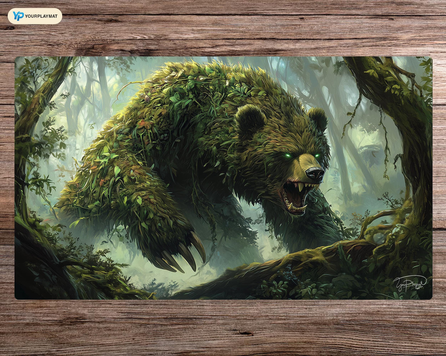 Verdant Guardian - Bloomburrow Beast MTG Playmat - 24"x14" TCG OCG Board Game Mat Gift - Premium Desk Mat for Card Game Players and Gaming