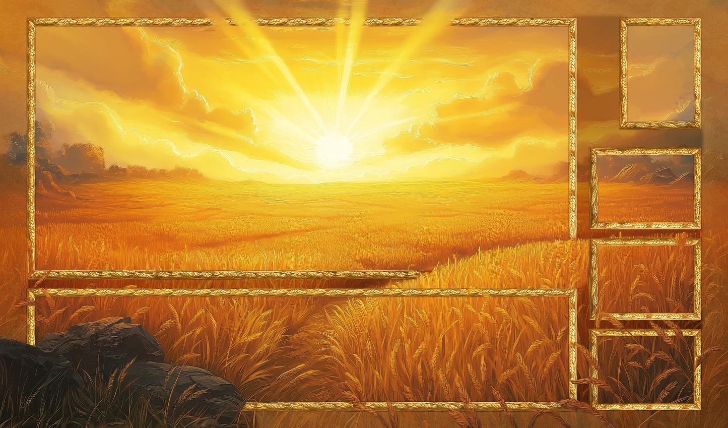 Zoned Plains - 24"x14" - Zoned Playmat MTG - Board Game Mat for TCG - Premium Desk Mat for Card Game Players and Gaming