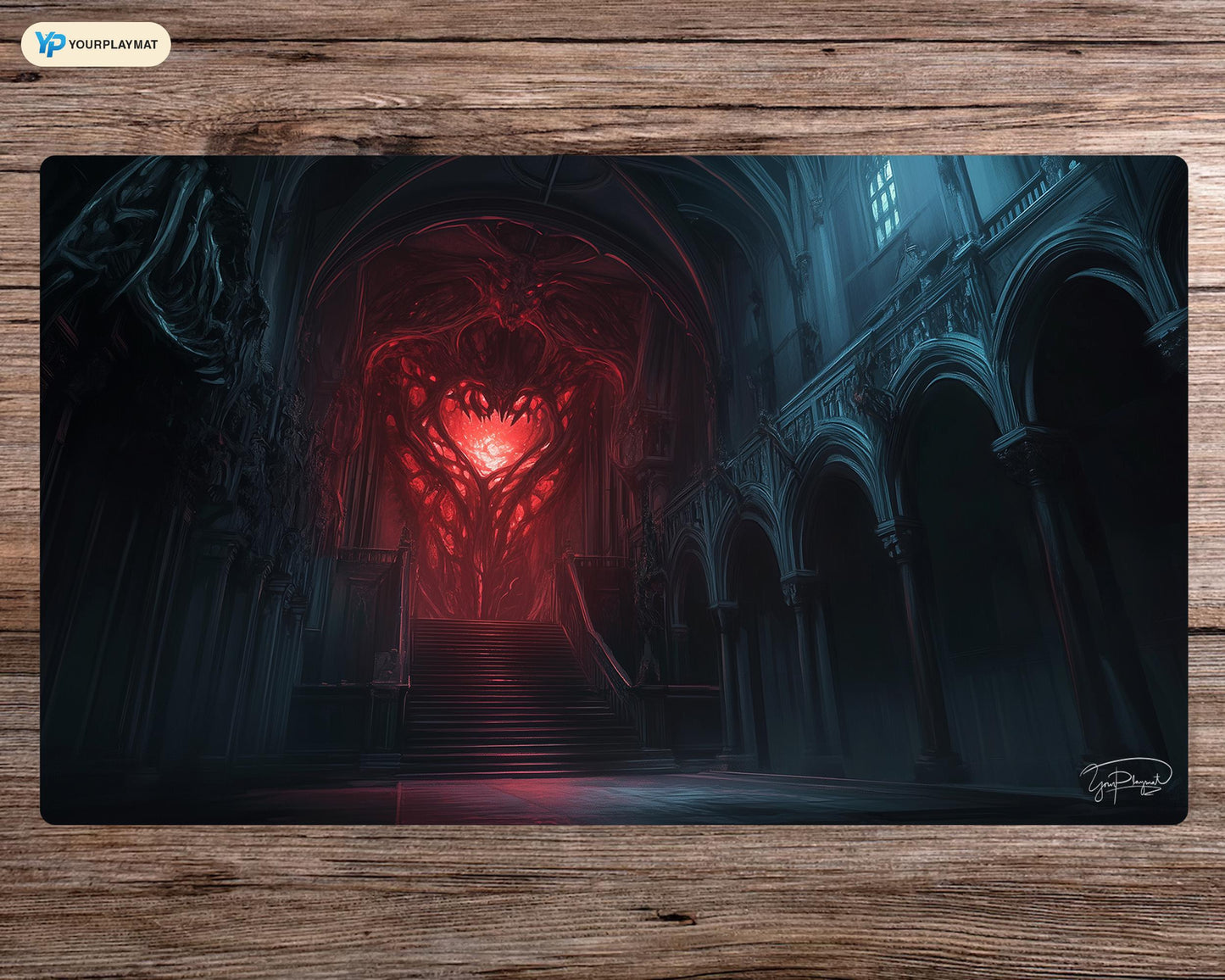 Heart of Shadows | DuskMourn House of Horror, MTG Playmat, Flesh and Blood, FaB, MTG, TCG Halloween - 24" x 14" inches