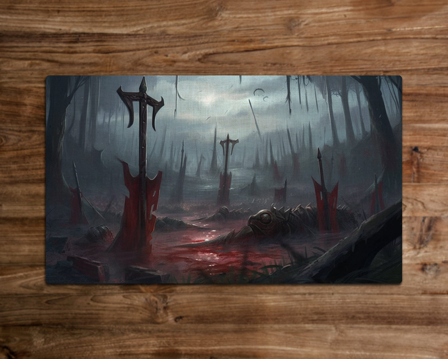 The Forgotten Battlefield - MTG Playmat - 24 x 14 inches - MTG Gifts - Magic The Gathering Gifts - Stitched Playmat