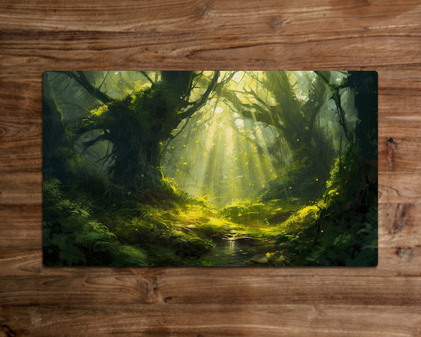 The Glowing Grove - MTG Playmat - 24 x 14 inches - MTG Gifts - Magic The Gathering Gifts - Stitched Playmat