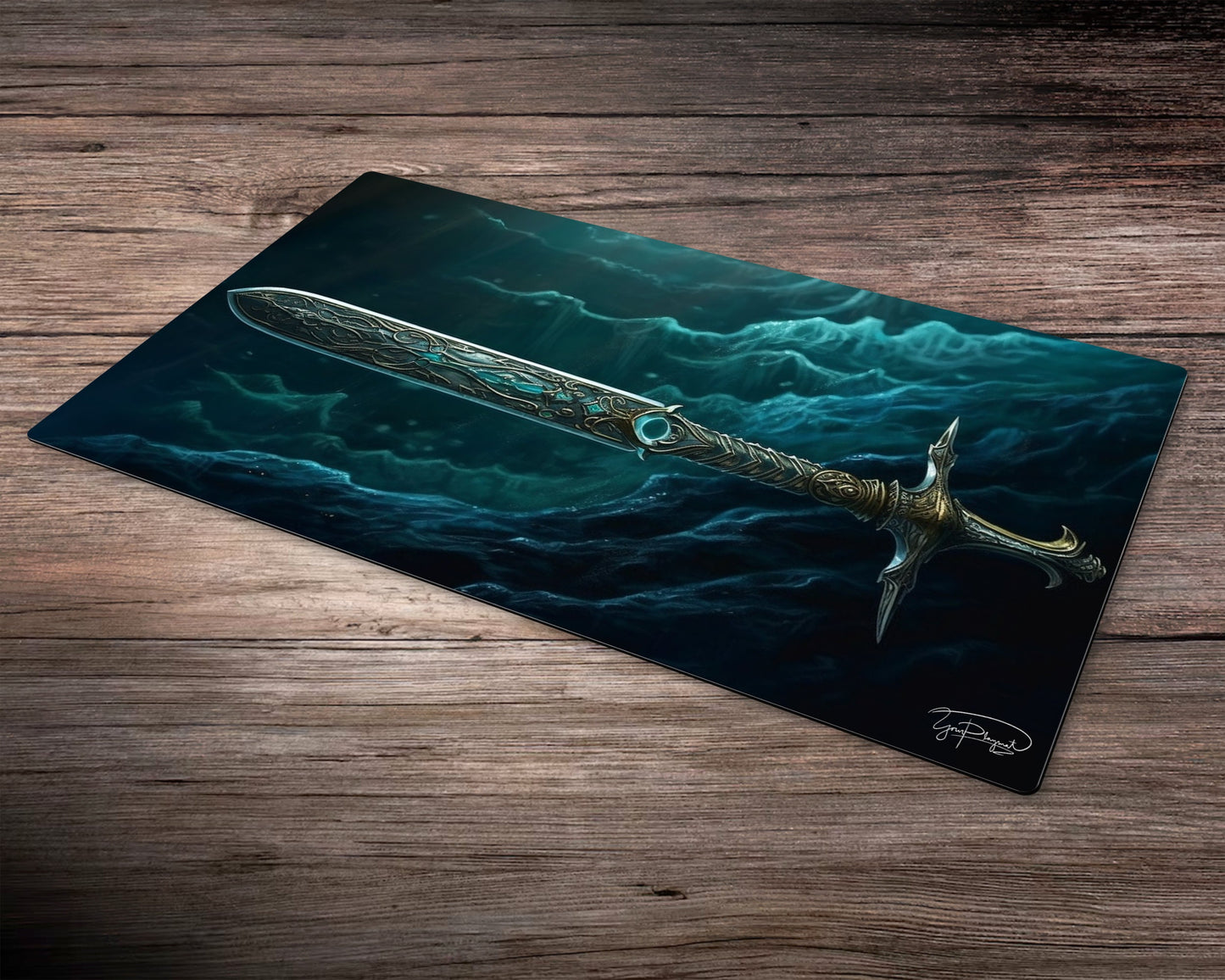 Sword of Transcendent Waters  - MTG Spielmatte - 24 x 14 inches - MTG Geschenke - MTG Zubehör - Magie Tischmatte
