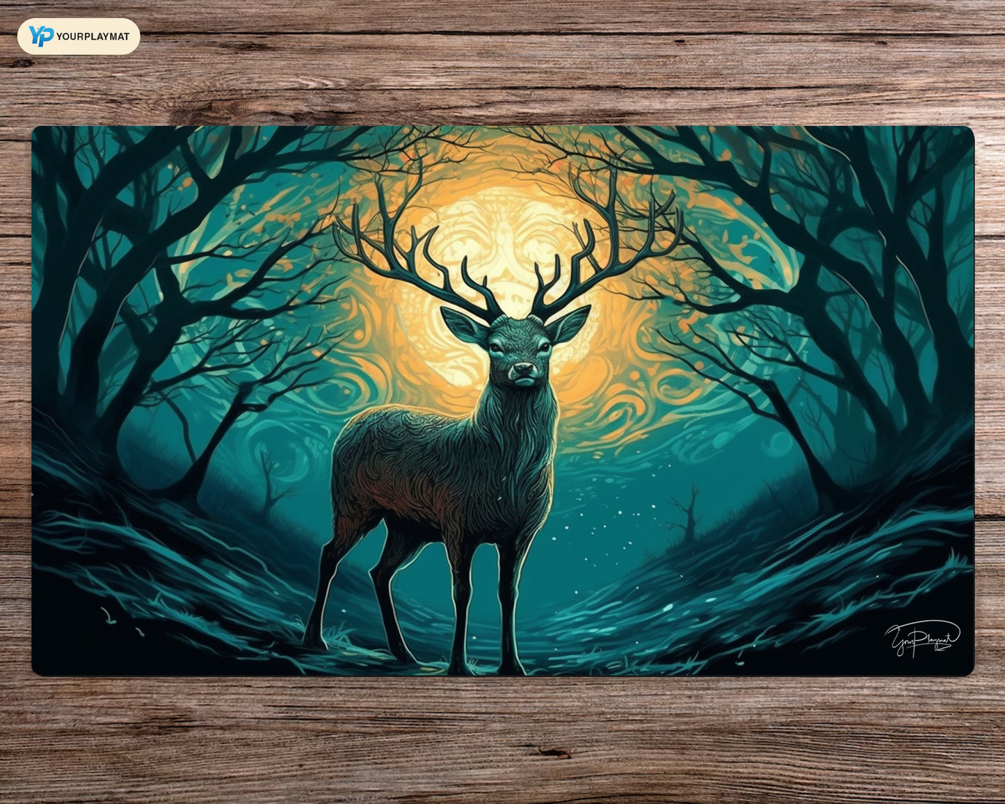 Calming Serenity of the Forest Guardian  - MTG Spielmatte - 24 x 14 inches - MTG Geschenke - MTG Zubehör - Magie Tischmatte