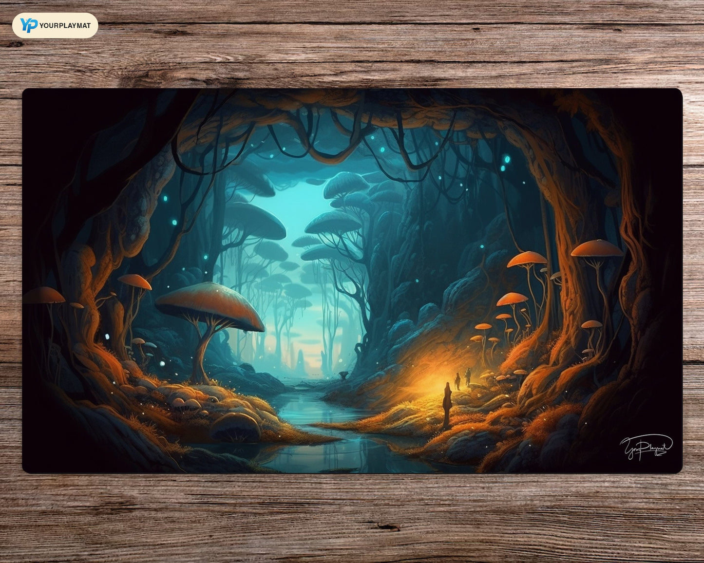 Mushroom Caverns  - MTG Spielmatte - 24 x 14 inches - MTG Geschenke - MTG Zubehör - Magie Tischmatte