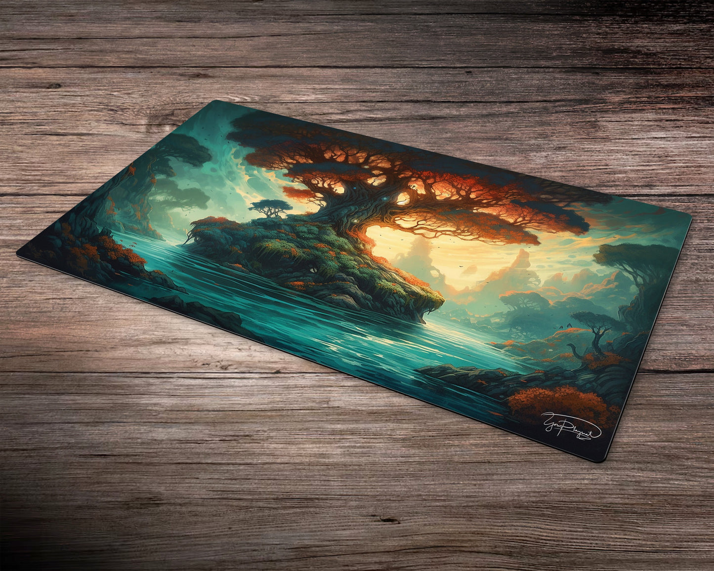 Island Arboreal Realm - MTG Spielmatte - 24 x 14 inches - MTG Geschenke - MTG Zubehör - Magie Tischmatte