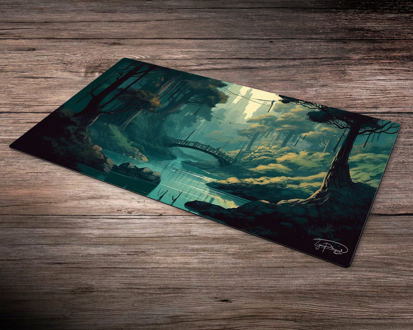 Tranquil Waters of the Forest - MTG Spielmatte - 24 x 14 inches - MTG Geschenke - MTG Zubehör - Magie Tischmatte