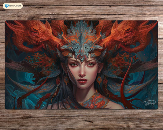 Witch Queen of the Dragon Realm - MTG Spielmatte - 24 x 14 inches - MTG Geschenke - MTG Zubehör - Magie Tischmatte