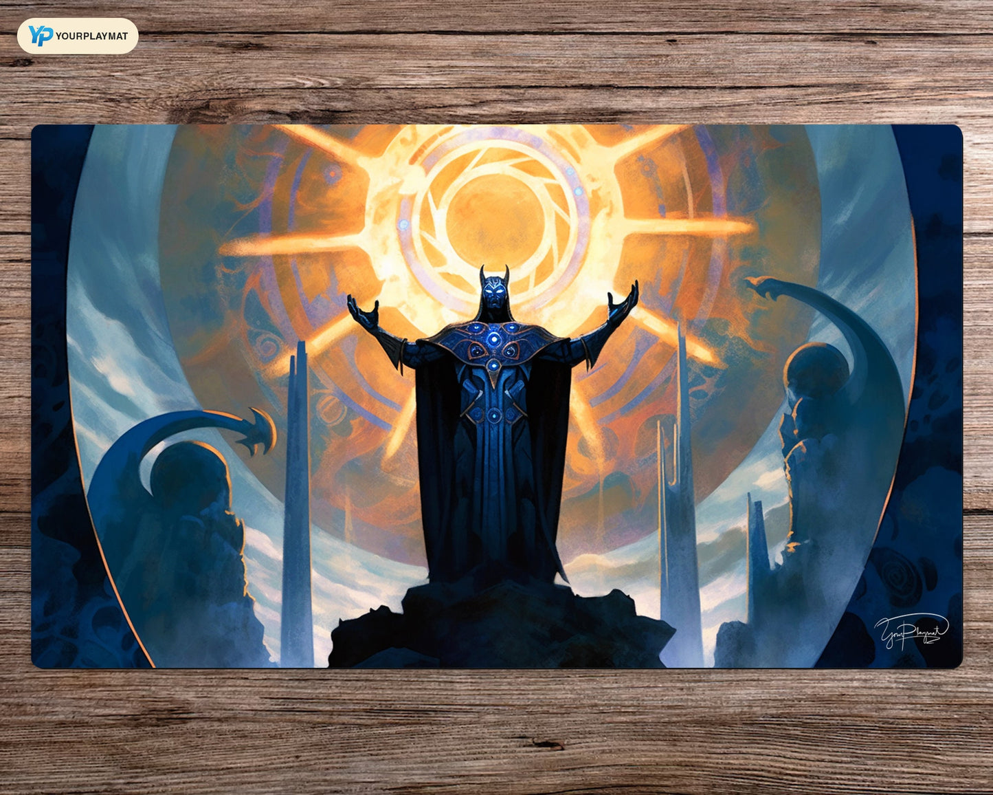 Azure Omen- MTG Spielmatte - 24 x 14 inches - MTG Geschenke - MTG Zubehör - Magie Tischmatte