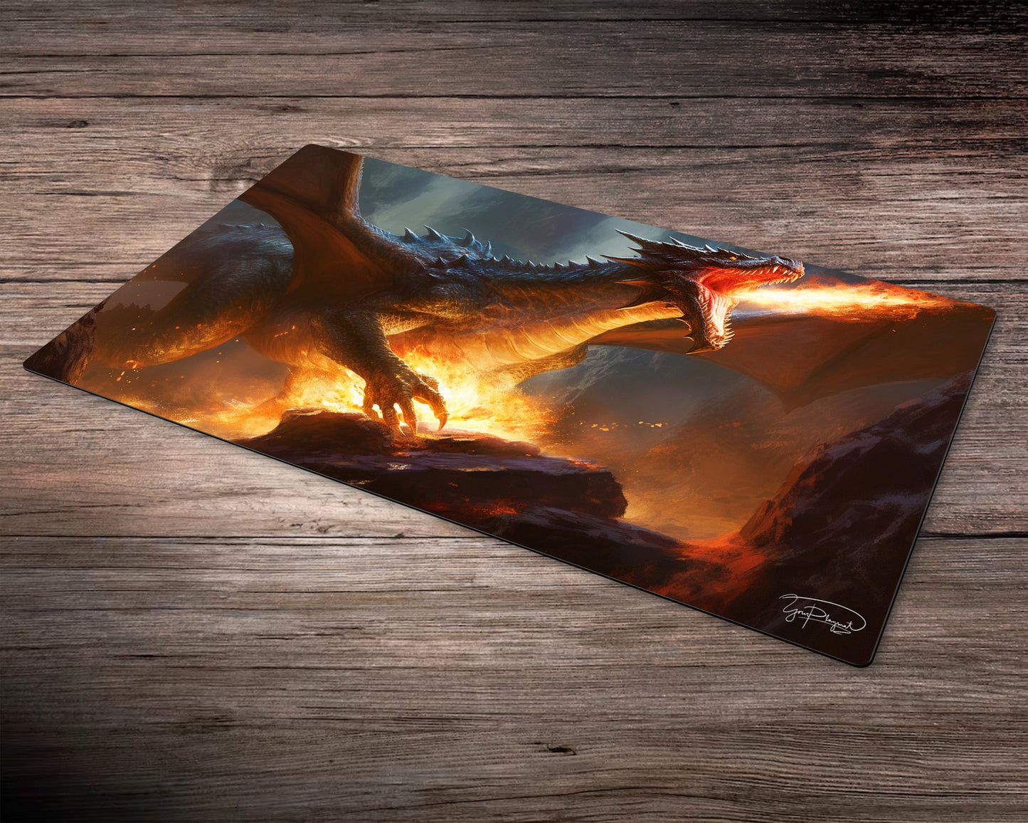 Dragon's Fire Breathe - MTG Spielmatte - 24 x 14 inches - MTG Geschenke - MTG Zubehör - Magie Tischmatte