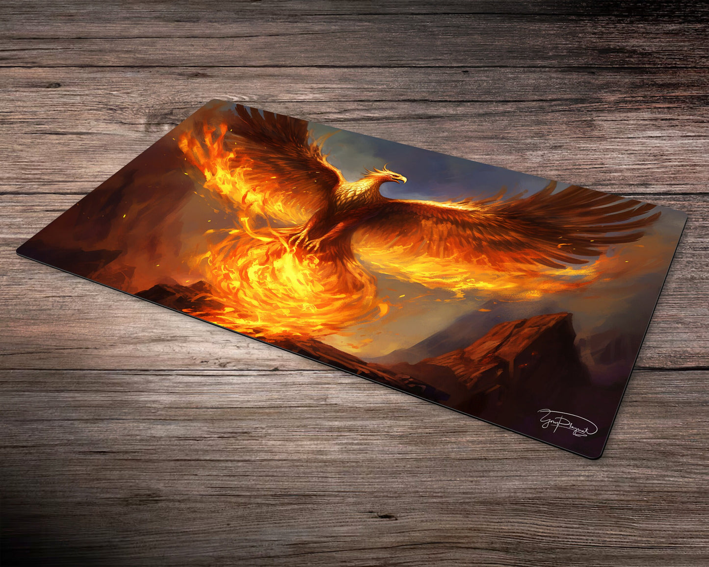 Phoenix of the Burning Sun - MTG Spielmatte - 24 x 14 inches - MTG Geschenke - MTG Zubehör - Magie Tischmatte