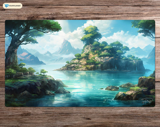 Tree's Treasure Island  - MTG Spielmatte - 24 x 14 inches - MTG Geschenke - MTG Zubehör - Magie Tischmatte