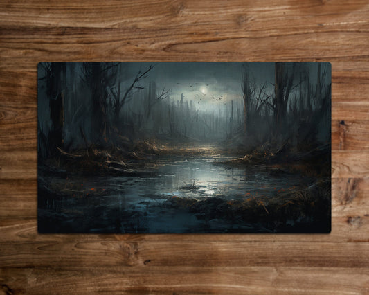 Swamp Death Embrace - MTG Playmat - 24 x 14 inches - MTG Gifts - Magic The Gathering Gifts - Stitched Playmat
