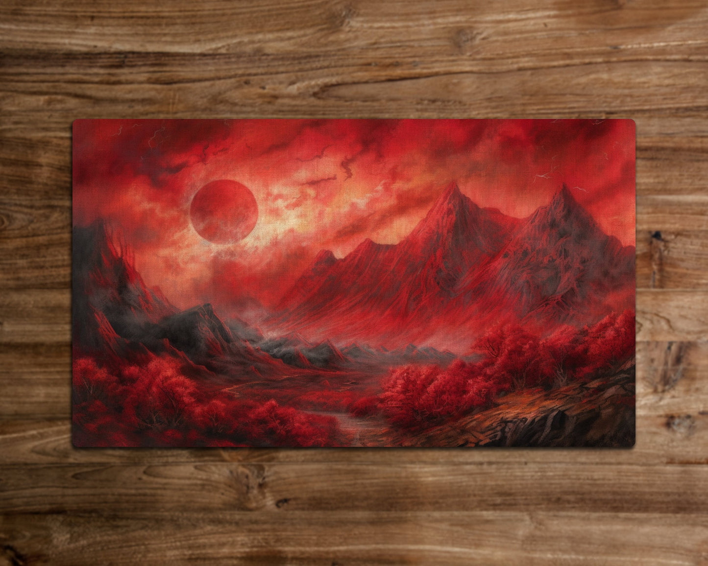 Red Mountain Peak - MTG Playmat - 24 x 14 inches - MTG Gifts - Magic The Gathering Gifts - Stitched Playmat