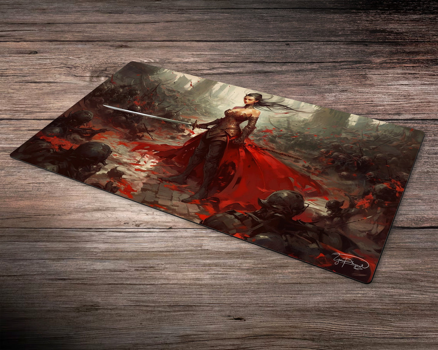 A Fighter's Last Stand - MTG Spielmatte - 24 x 14 inches - MTG Geschenke - MTG Zubehör - Magie Tischmatte