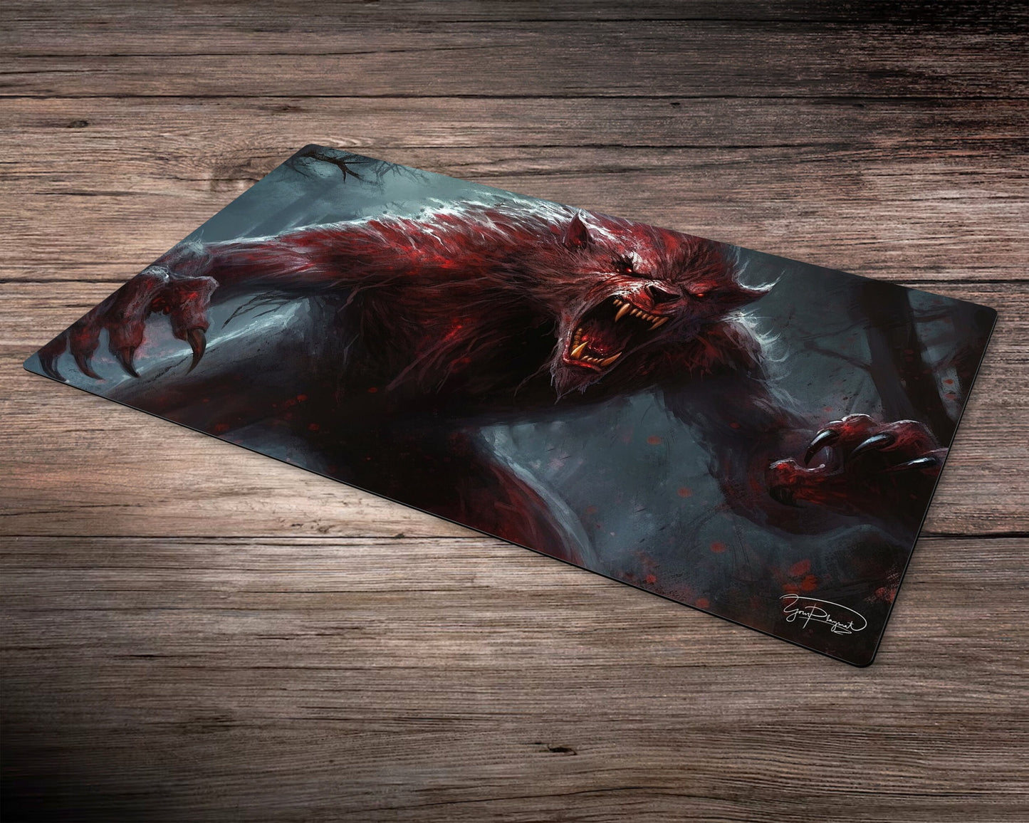 Bloodstained Transformation  - MTG Spielmatte - 24 x 14 inches - MTG Geschenke - MTG Zubehör - Magie Tischmatte