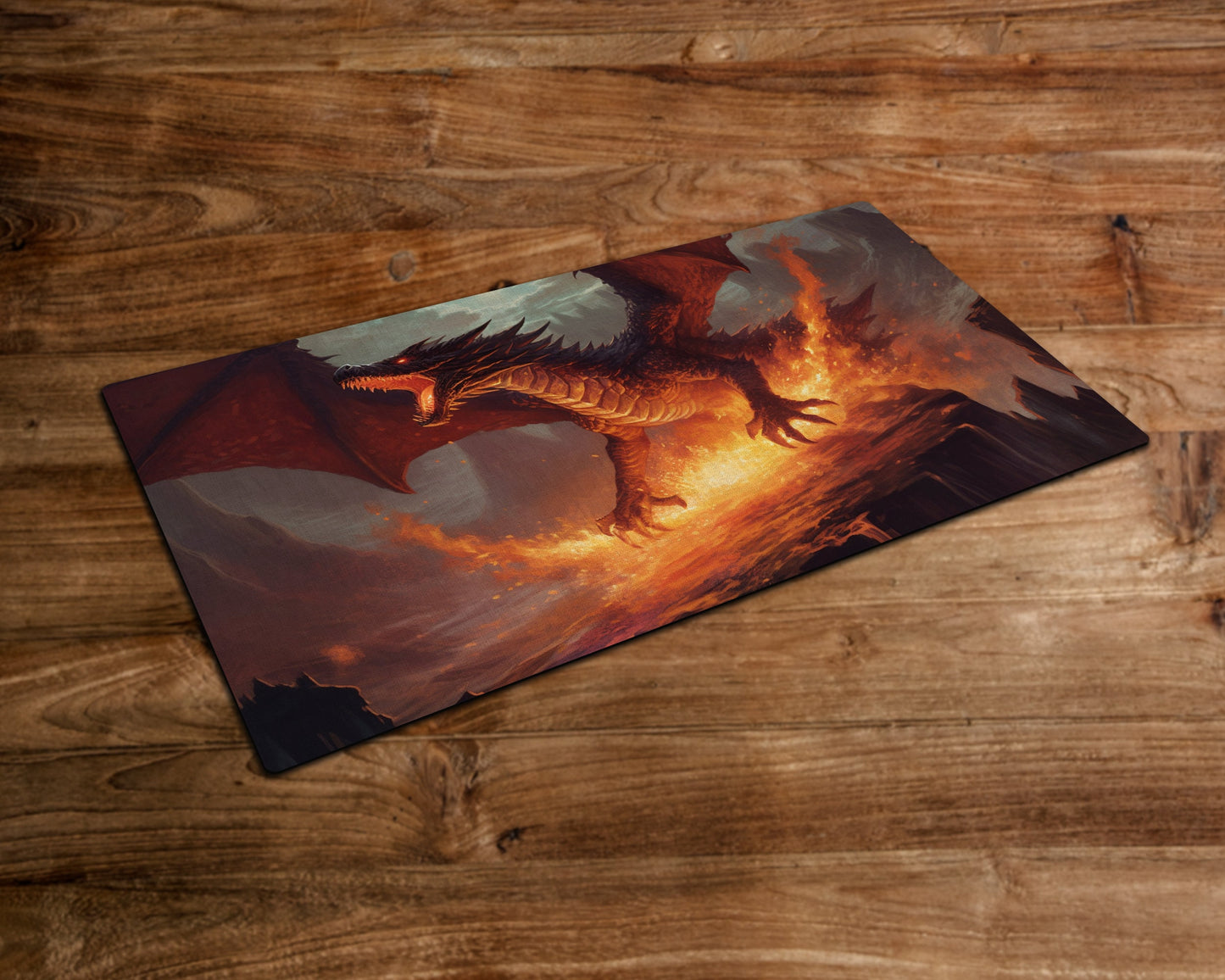 The Mountains of Draconis - MTG Playmat - 24 x 14 inches - MTG Gifts - Magic The Gathering Gifts - Stitched Playmat