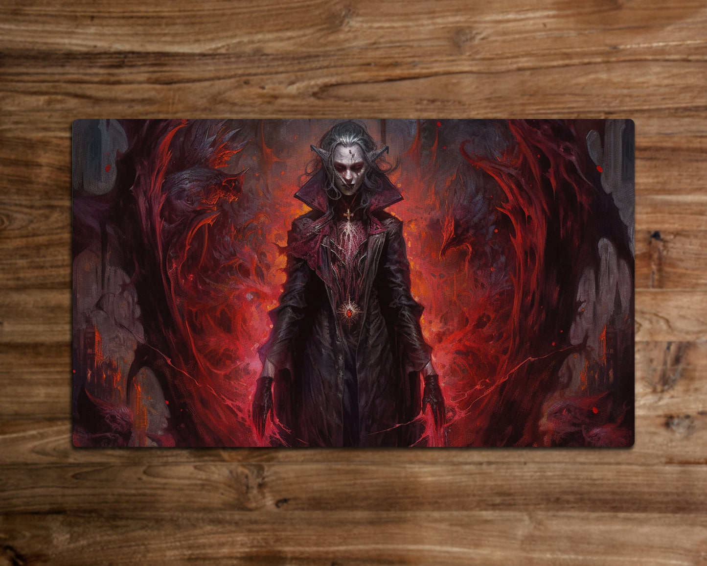 Twilight Blood Vampire -  MTG Spielmatte - 24 x 14 inches - MTG Geschenke - MTG Zubehör - Magie Tischmatte - Stitched Playmat