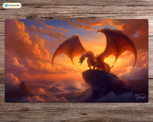 Beyond the Clouds: The Mystical Dragon's Wonder - MTG Spielmatte - 24 x 14 inches - MTG Geschenke - MTG Zubehör - Magie Tischmatte