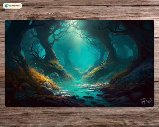 Enchanted Grove of the Deep - MTG Spielmatte - 24 x 14 inches - MTG Geschenke - MTG Zubehör - Magie Tischmatte