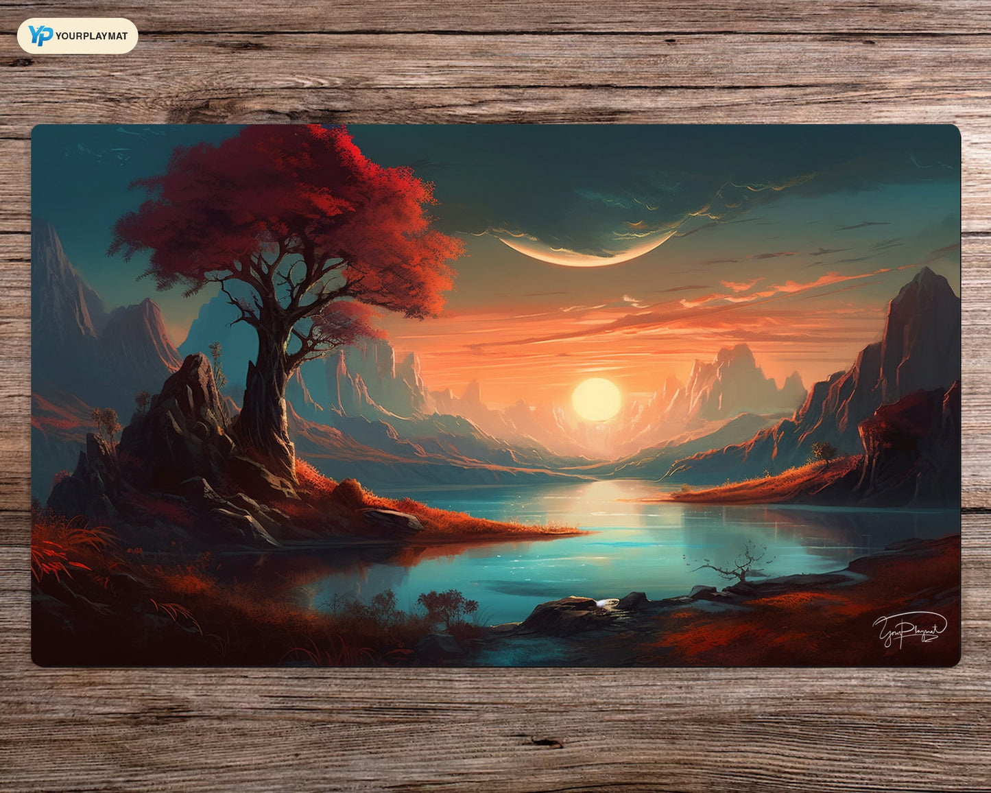 Mountain Twilight - MTG Spielmatte - 24 x 14 inches - MTG Geschenke - MTG Zubehör - Magie Tischmatte