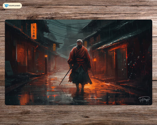 Street Samurai Showdown - MTG Spielmatte - 24 x 14 inches - MTG Geschenke - MTG Zubehör - Magie Tischmatte