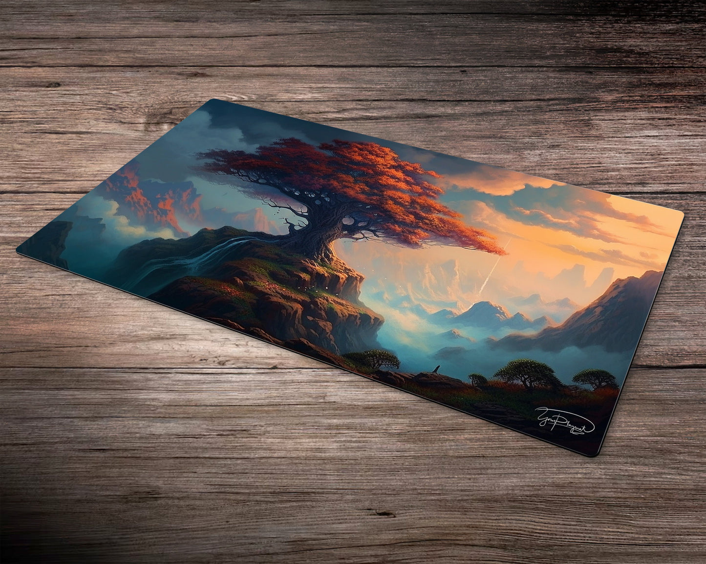 Tree of Splendor on the Mountain Peak - MTG Spielmatte - 24 x 14 inches - MTG Geschenke - MTG Zubehör - Magie Tischmatte