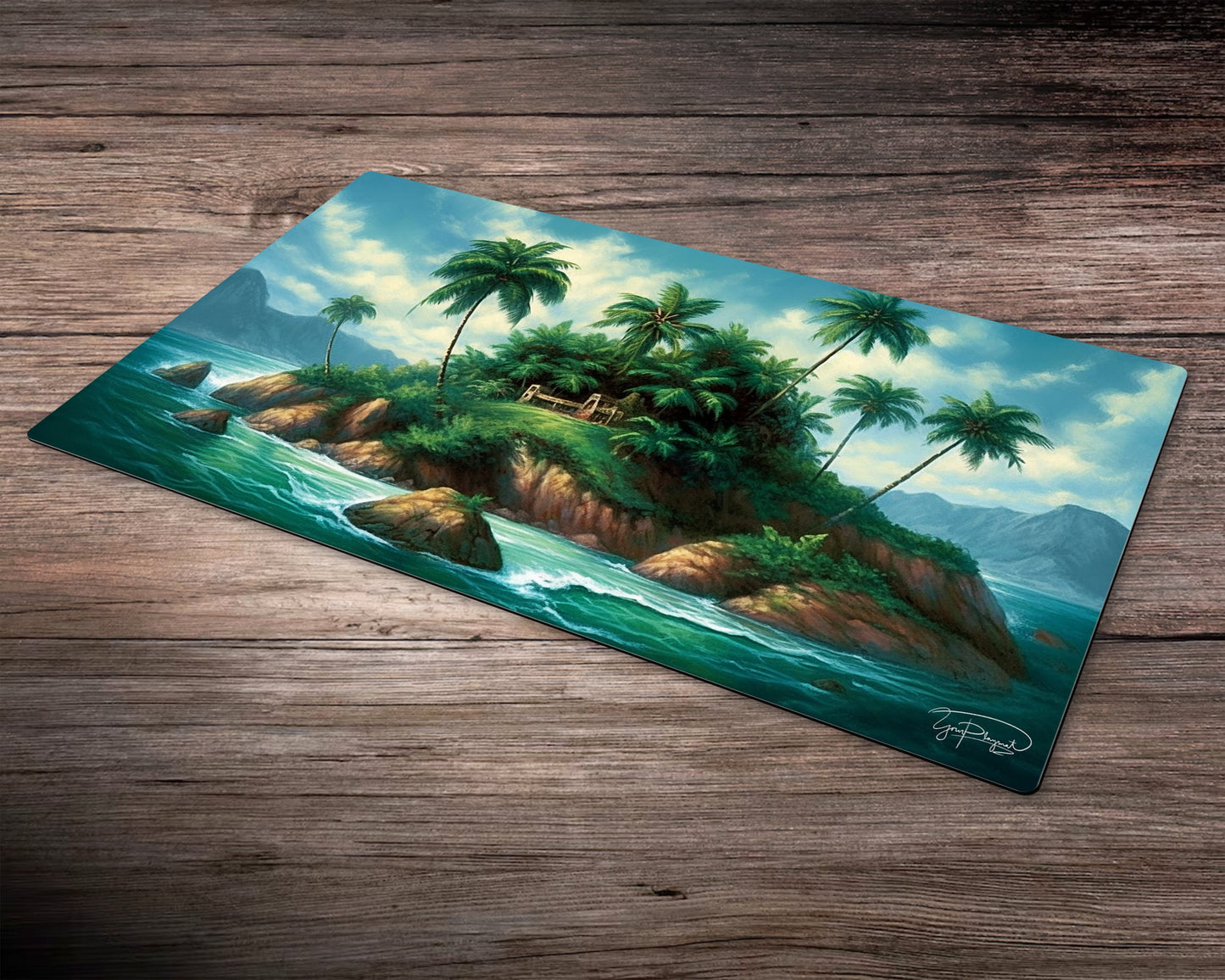 Enchanted Island of the Palms - MTG Spielmatte - 24 x 14 inches - MTG Geschenke - MTG Zubehör - Magie Tischmatte