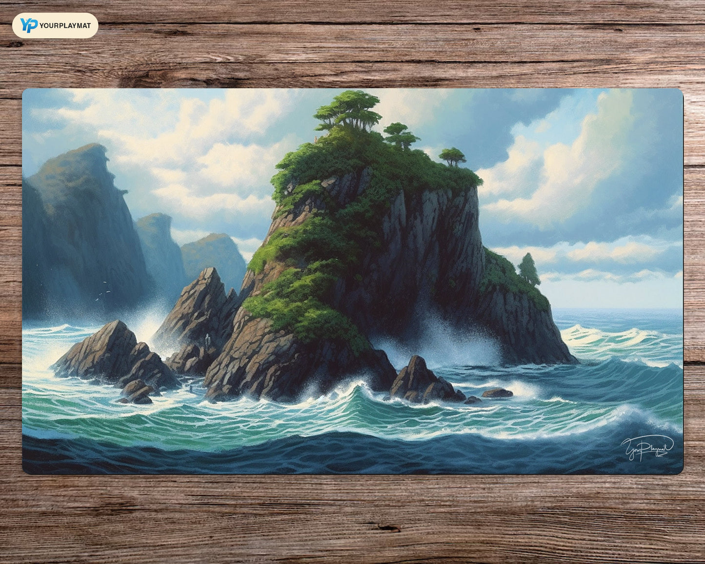 The Island's Verdant Beauty - MTG Spielmatte - 24 x 14 inches - MTG Geschenke - MTG Zubehör - Magie Tischmatte