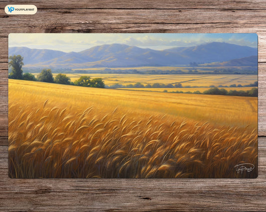 Wheat Fields Plains Serenade  - MTG Spielmatte - 24 x 14 inches - MTG Geschenke - MTG Zubehör - Magie Tischmatte - Stitched Playmat