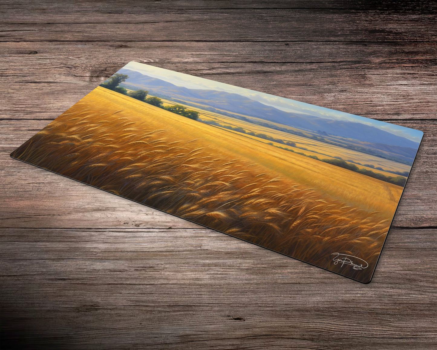 Wheat Fields Plains Serenade  - MTG Spielmatte - 24 x 14 inches - MTG Geschenke - MTG Zubehör - Magie Tischmatte - Stitched Playmat