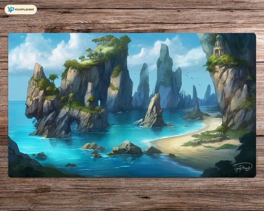 Island of Eternal Beauty  - MTG Spielmatte - 24 x 14 inches - MTG Geschenke - MTG Zubehör - Magie Tischmatte