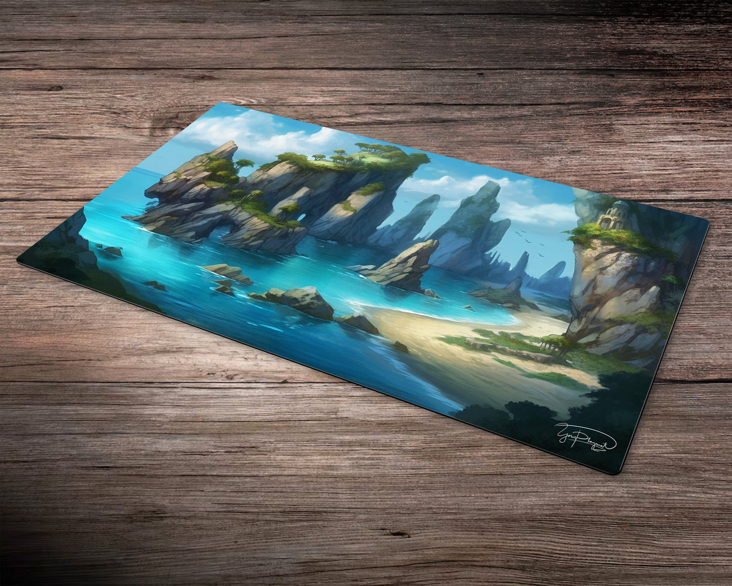 Island of Eternal Beauty  - MTG Spielmatte - 24 x 14 inches - MTG Geschenke - MTG Zubehör - Magie Tischmatte