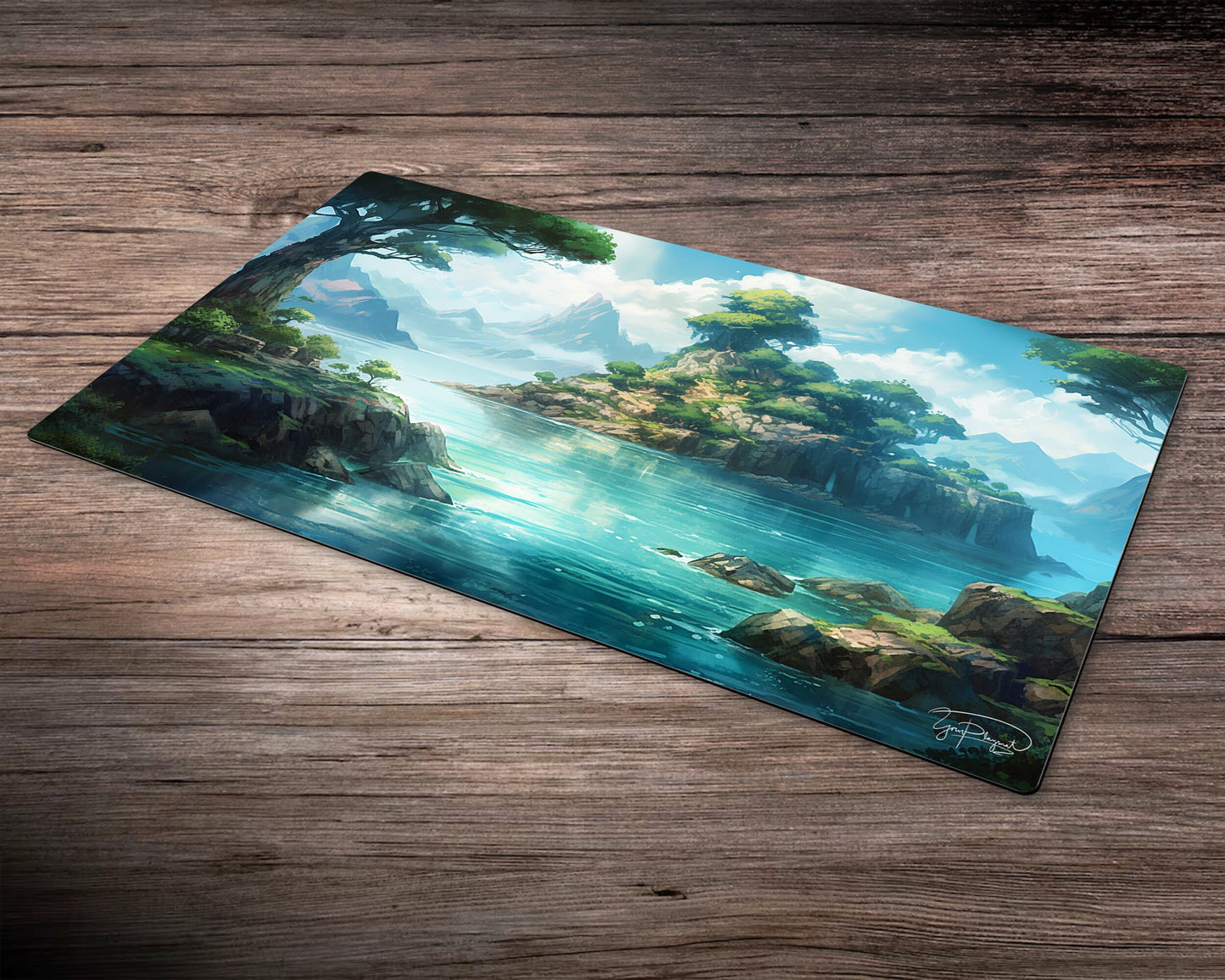 Tree's Treasure Island  - MTG Spielmatte - 24 x 14 inches - MTG Geschenke - MTG Zubehör - Magie Tischmatte