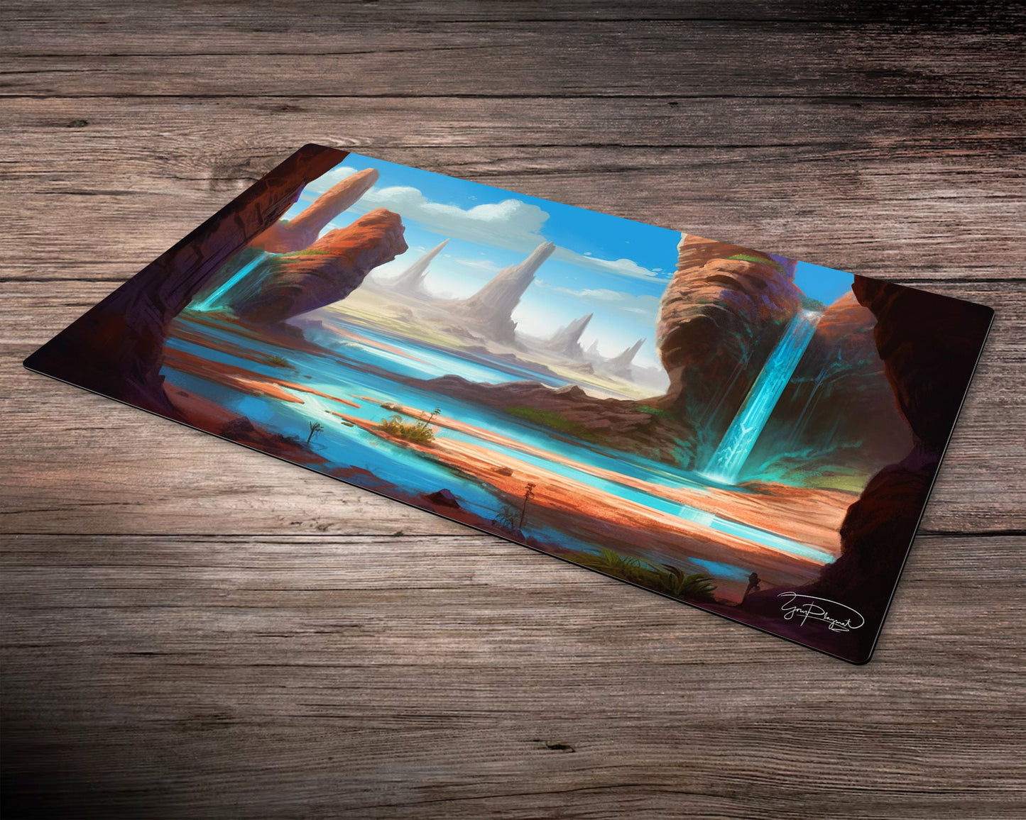 Island of Rocks and Water - MTG Spielmatte - 24 x 14 inches - MTG Geschenke - MTG Zubehör - Magie Tischmatte