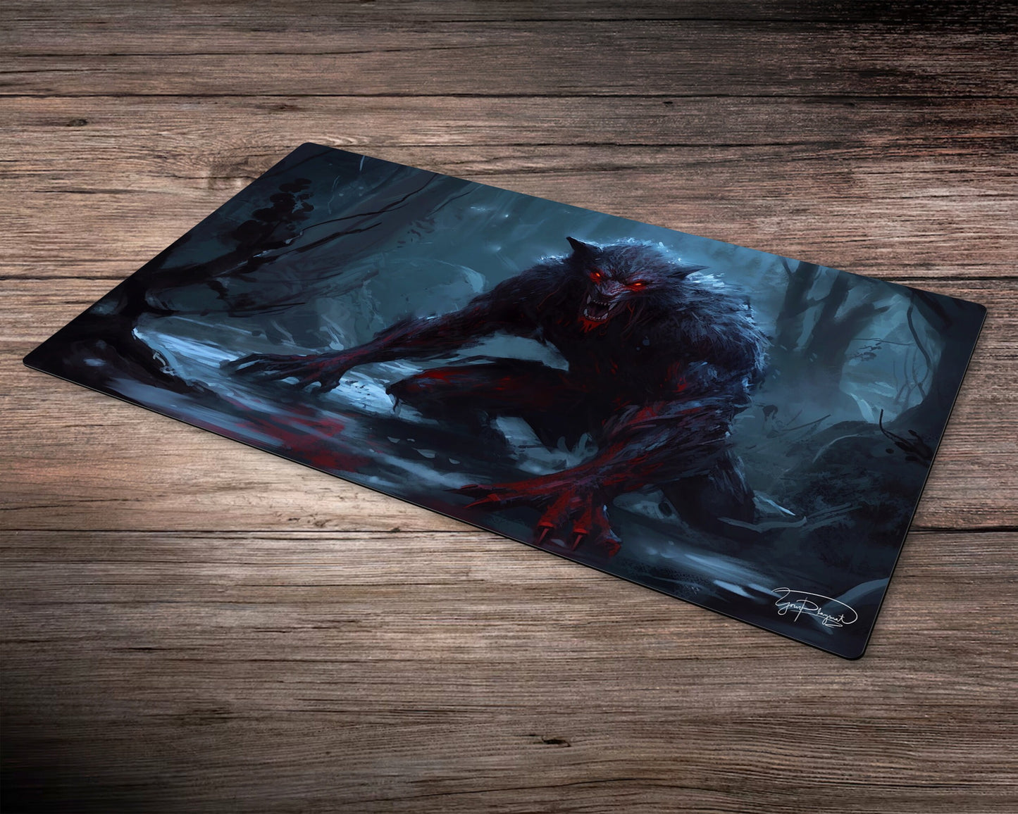 Bloodstained Fangs - MTG Spielmatte - 24 x 14 inches - MTG Geschenke - MTG Zubehör - Magie Tischmatte